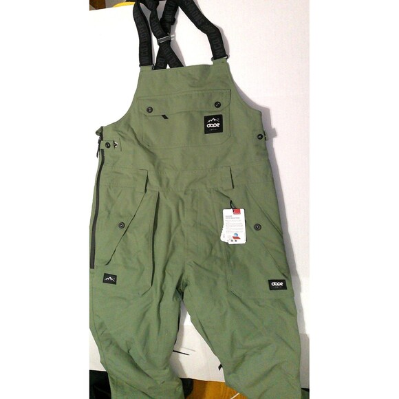 New NWT $239 Dope Snow Notorious BIB W Snowboard Pants Moss Green Small Gators - Picture 8 of 16
